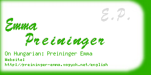 emma preininger business card